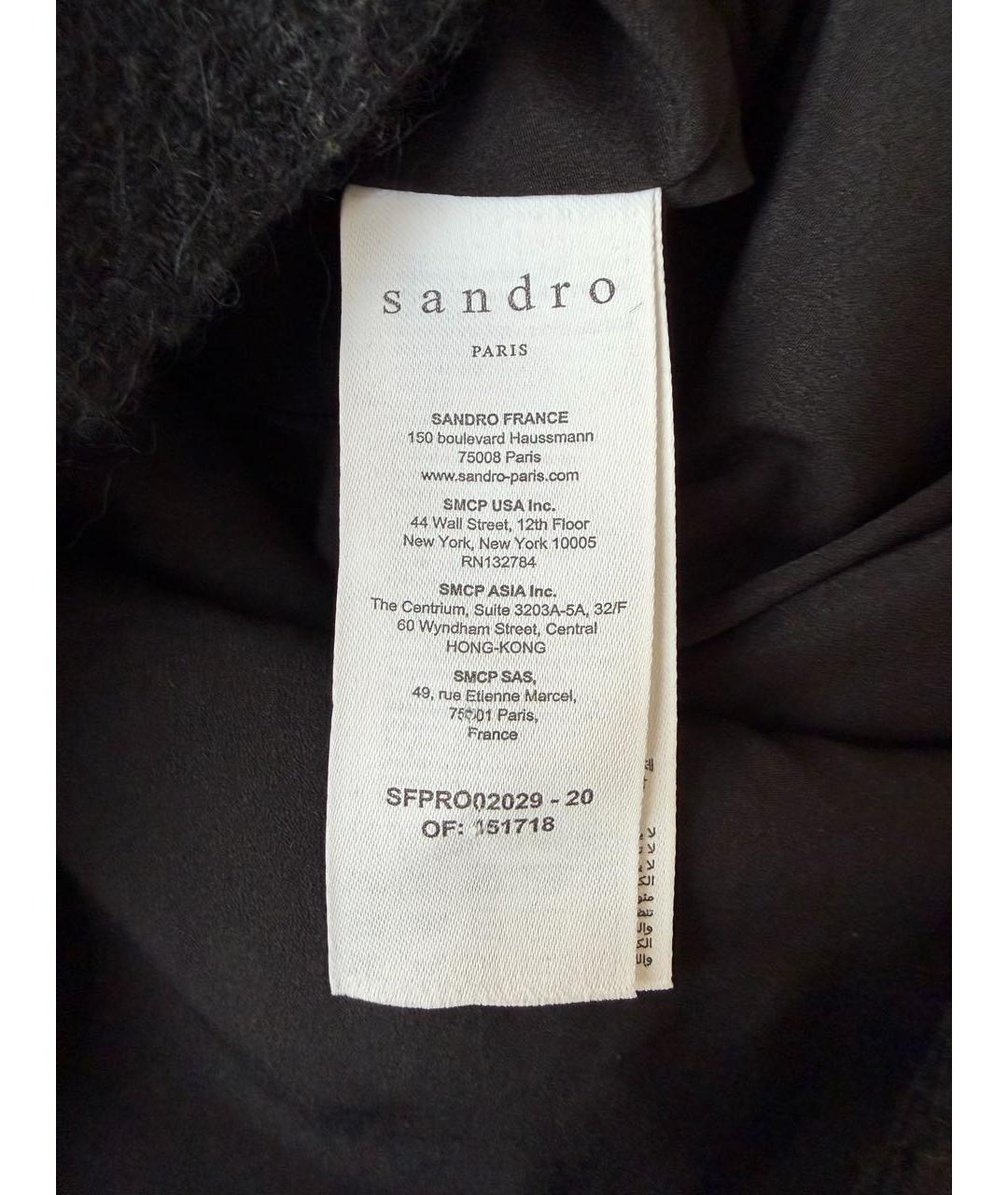 SANDRO Черное хлопковое повседневное платье, фото 5