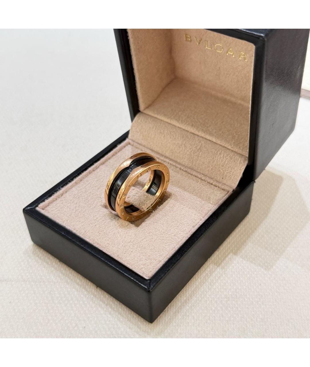 BVLGARI Черное кольцо из розового золота, фото 7