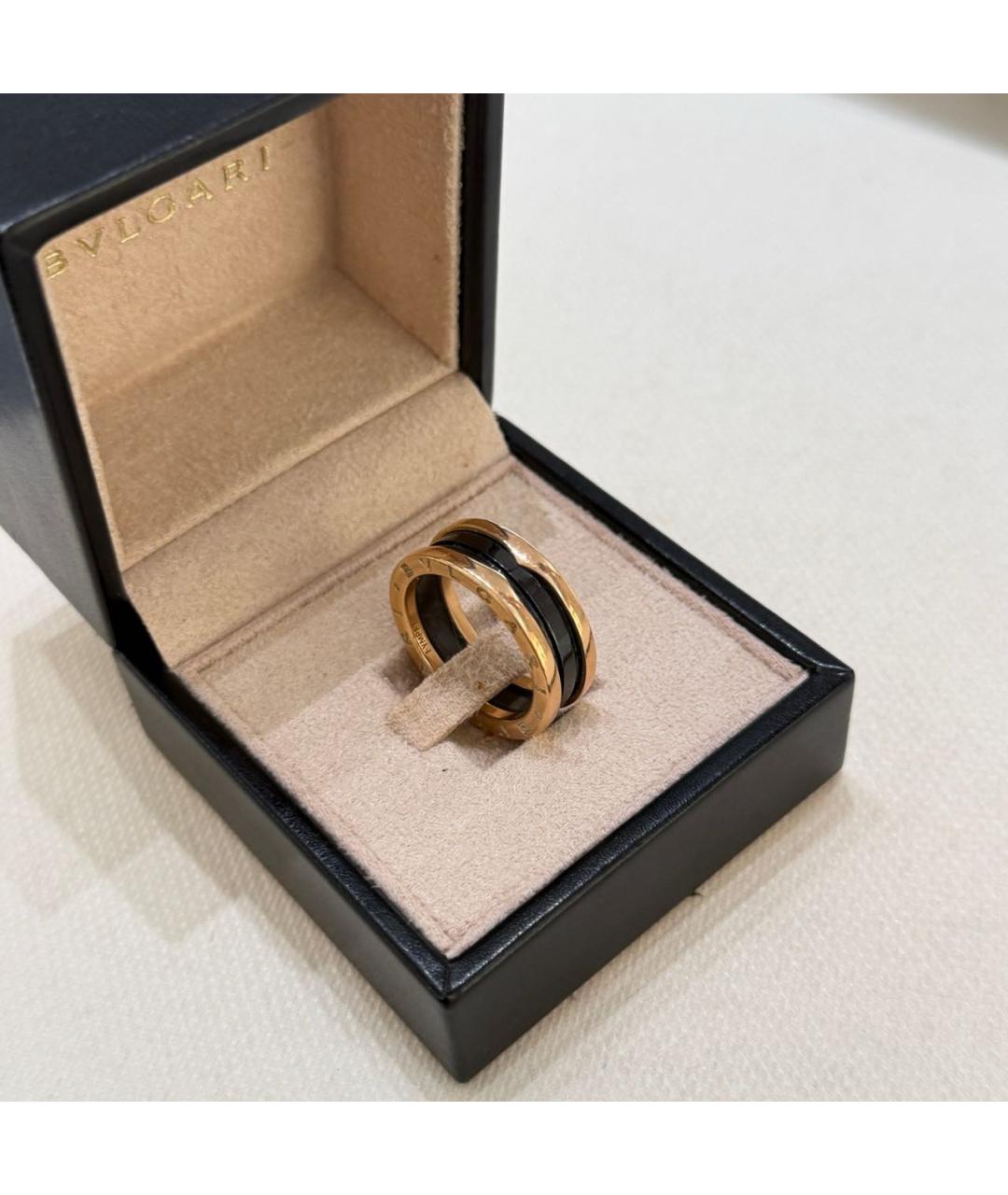 BVLGARI Черное кольцо из розового золота, фото 5
