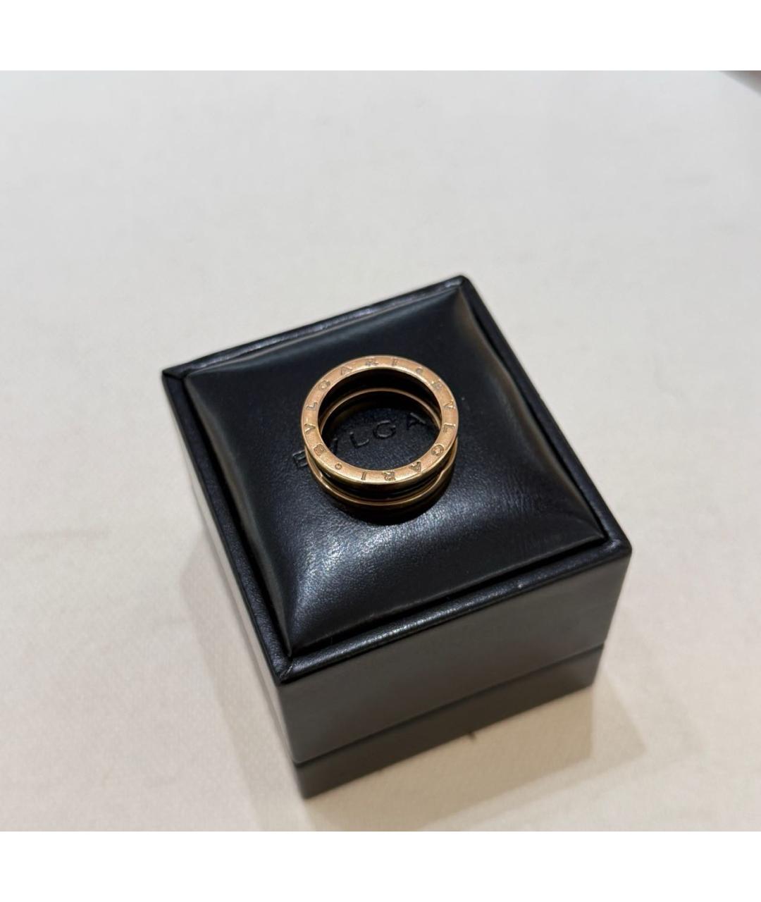 BVLGARI Черное кольцо из розового золота, фото 6