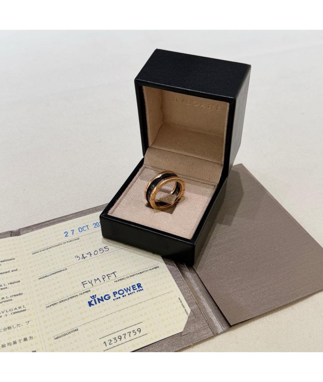 BVLGARI Черное кольцо из розового золота, фото 3