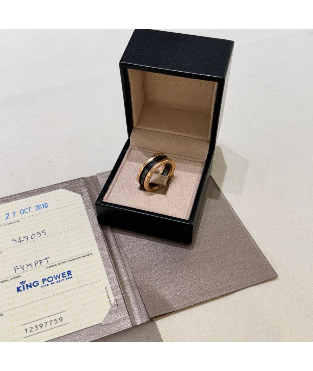 BVLGARI Черное кольцо из розового золота, фото 2