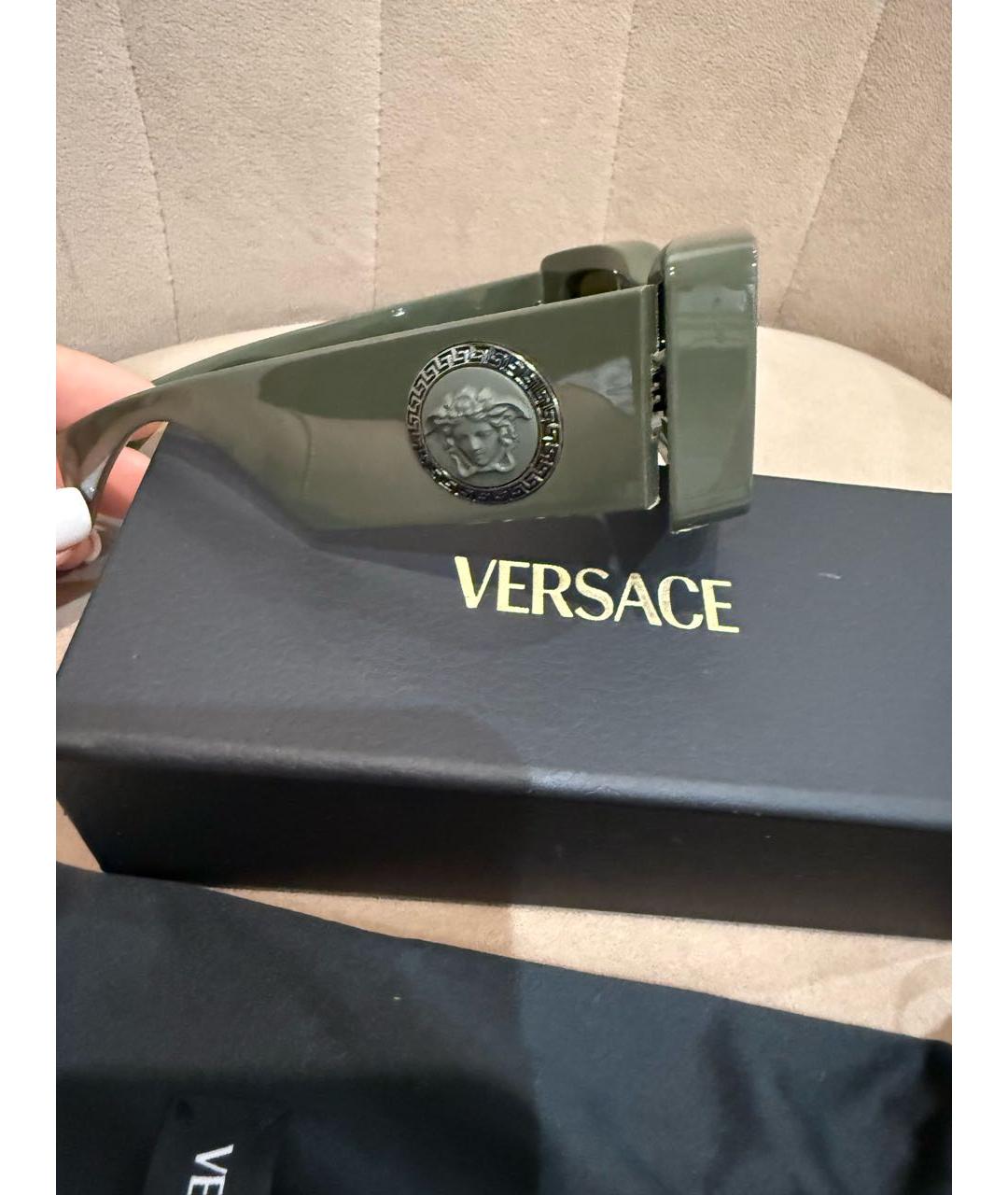 VERSACE Зеленые пластиковые солнцезащитные очки, фото 2