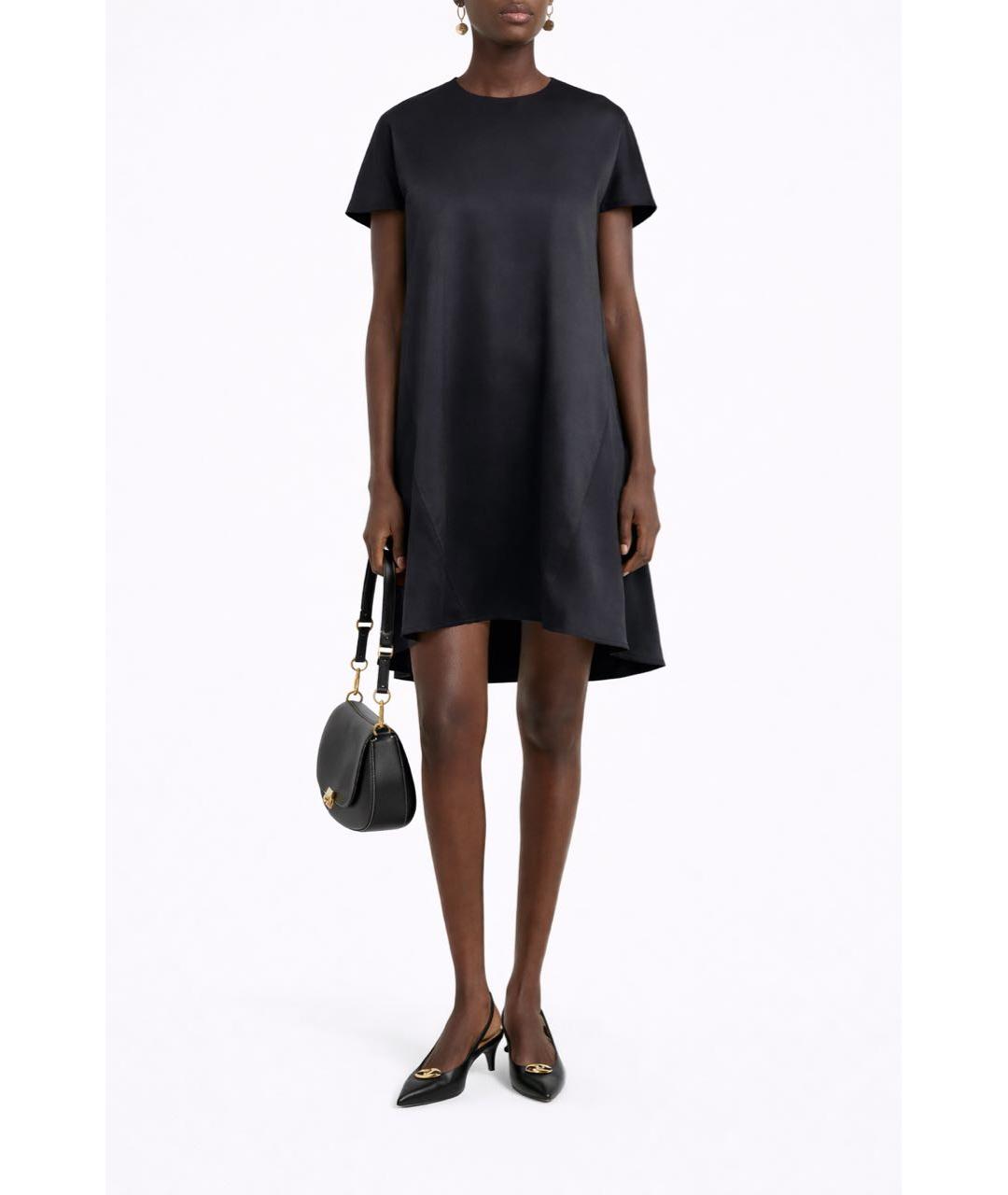 BALENCIAGA Черное шелковое коктейльное платье, фото 8