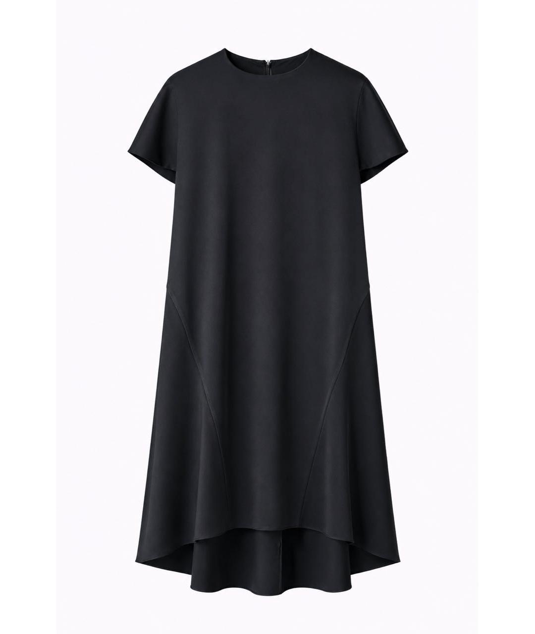 BALENCIAGA Черное шелковое коктейльное платье, фото 9