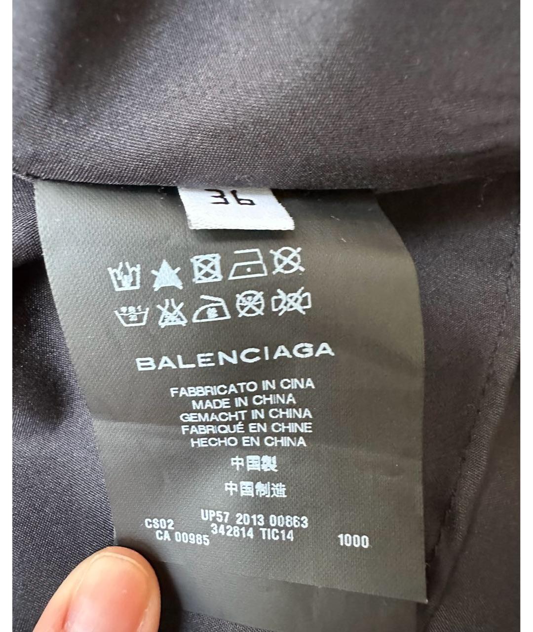 BALENCIAGA Черное шелковое коктейльное платье, фото 6