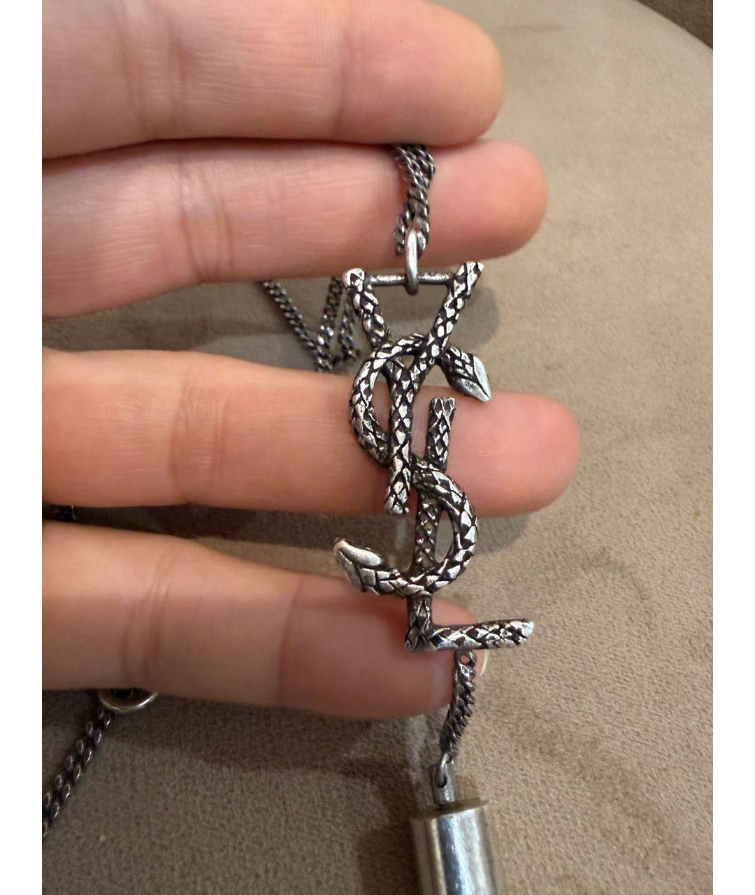SAINT LAURENT Серебряная металлическая подвеска, фото 5