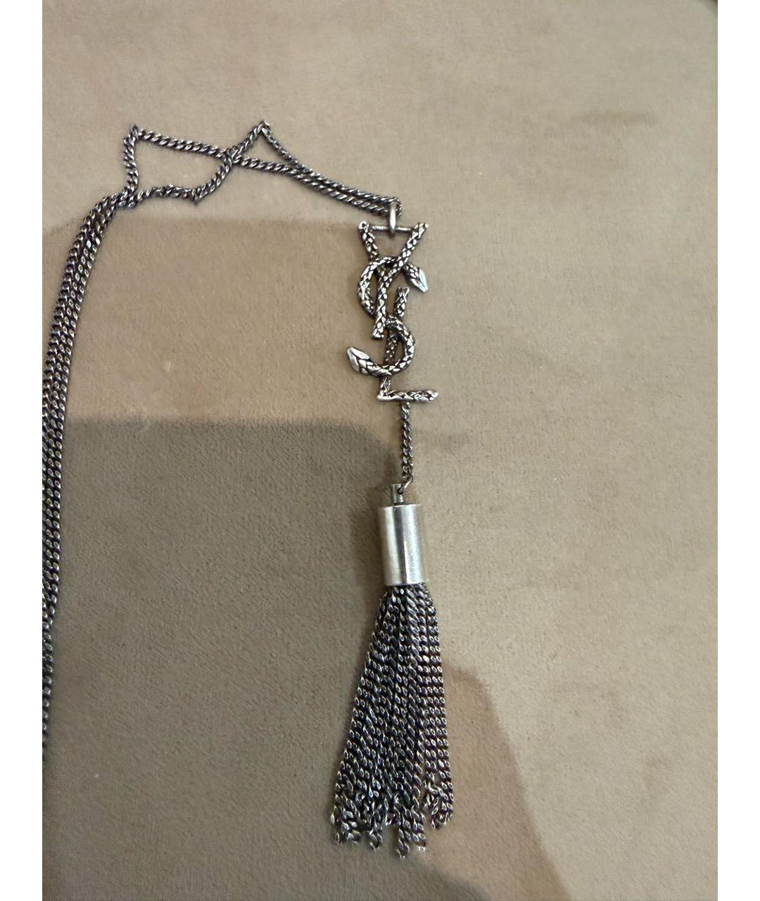 SAINT LAURENT Серебряная металлическая подвеска, фото 7
