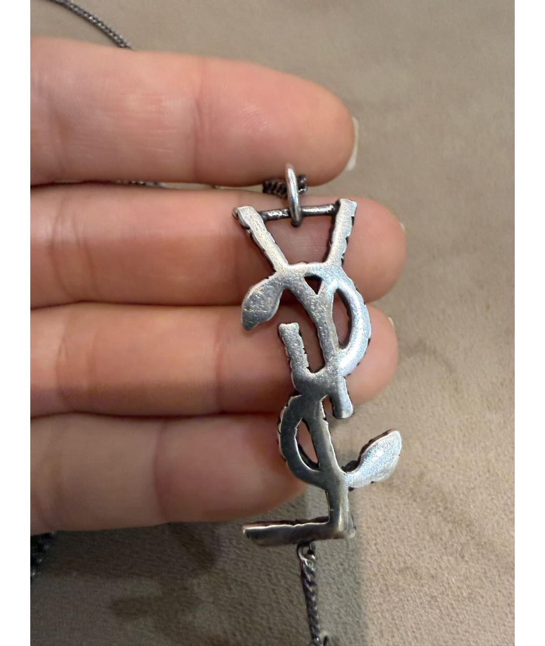 SAINT LAURENT Серебряная металлическая подвеска, фото 4