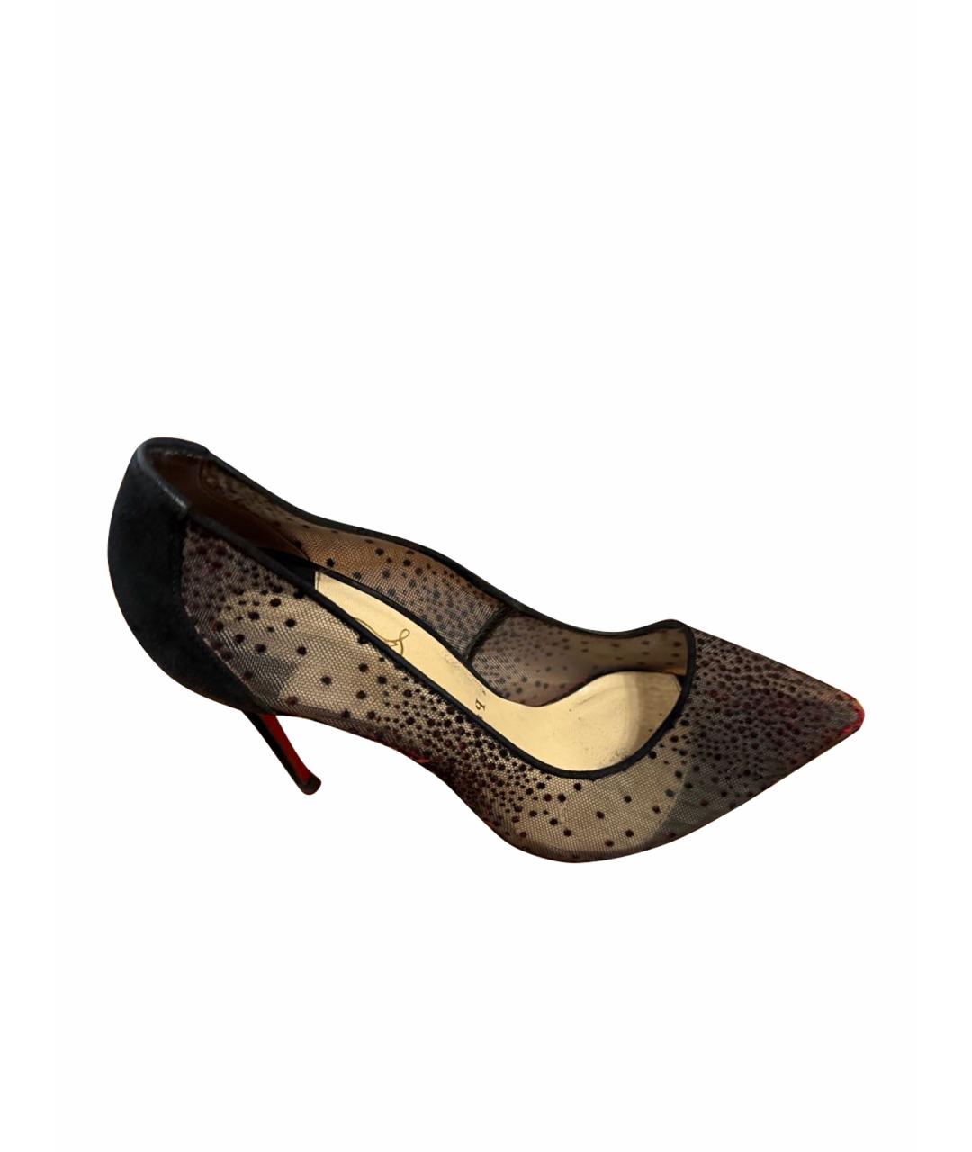 CHRISTIAN LOUBOUTIN Черные текстильные туфли, фото 1