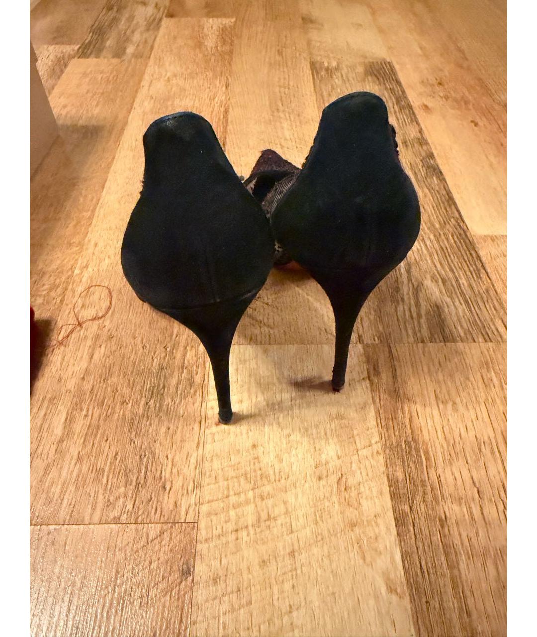 CHRISTIAN LOUBOUTIN Черные текстильные туфли, фото 4