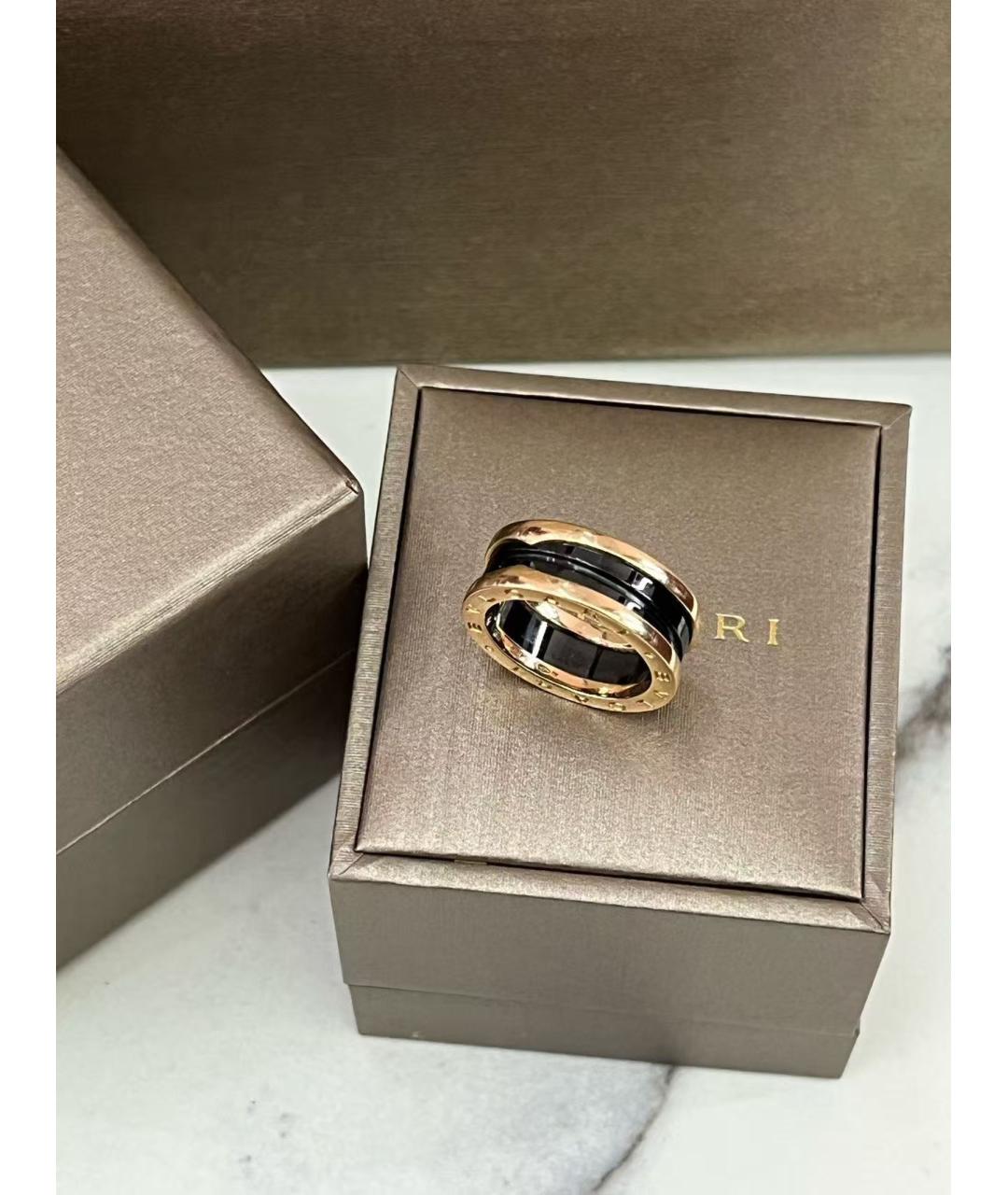 BVLGARI Черное кольцо из розового золота, фото 4