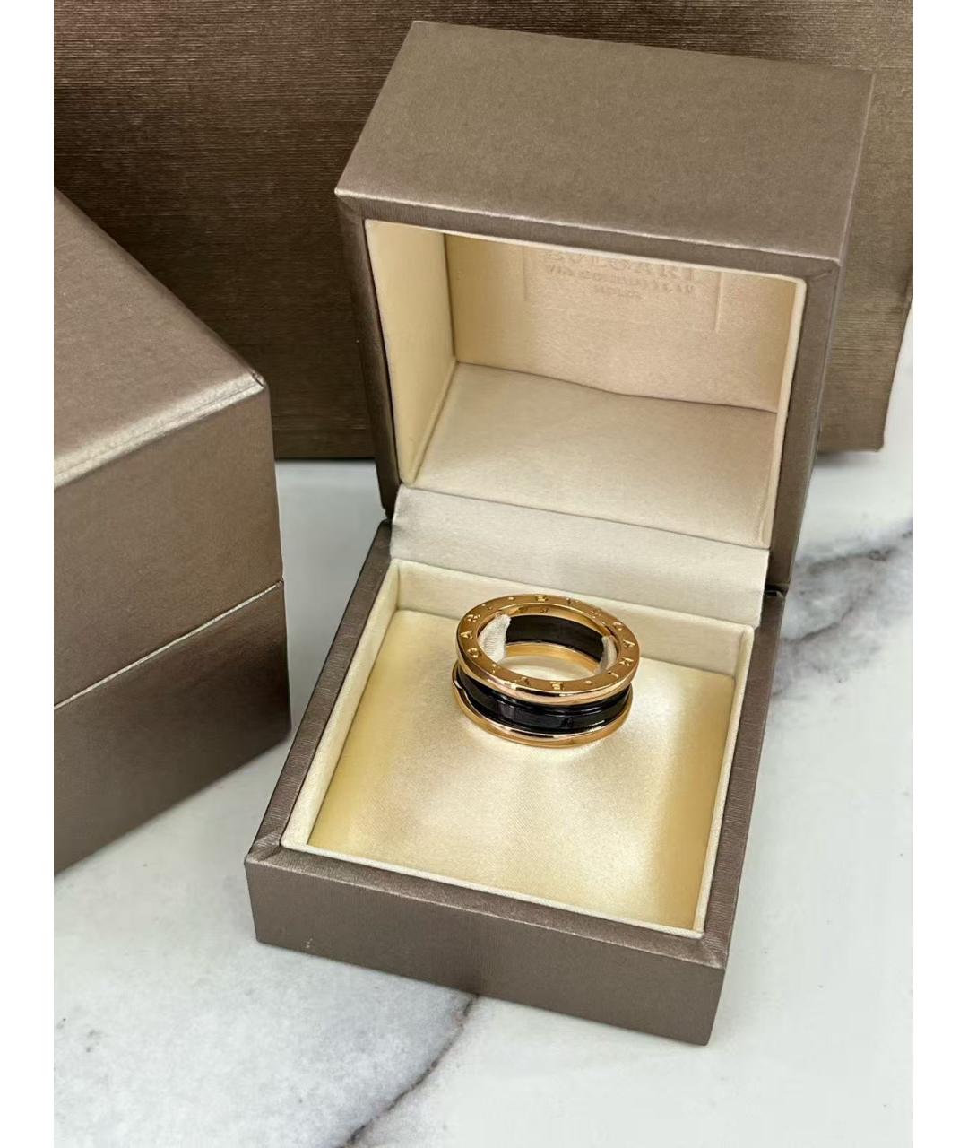 BVLGARI Черное кольцо из розового золота, фото 2