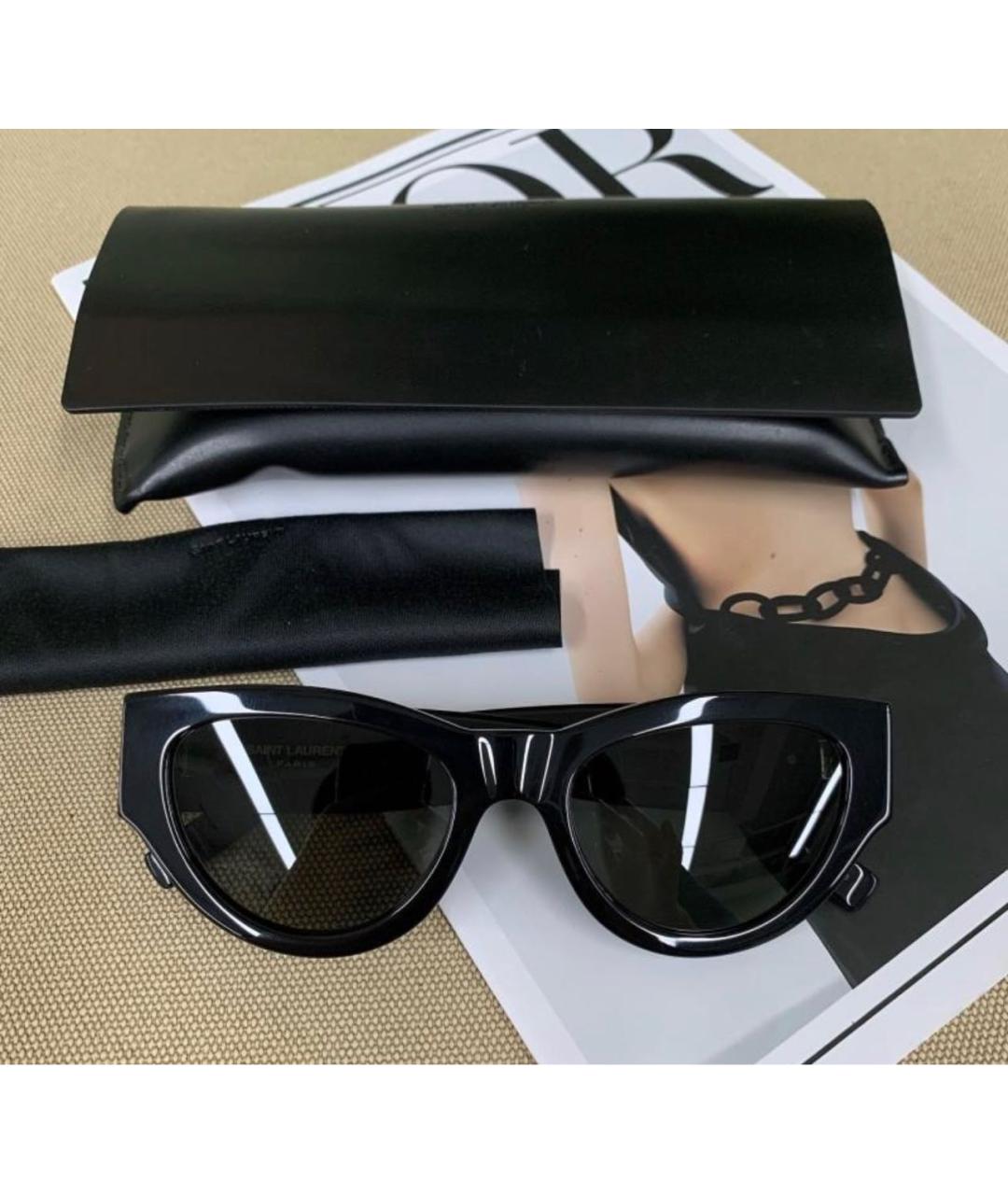 SAINT LAURENT Черные пластиковые солнцезащитные очки, фото 6