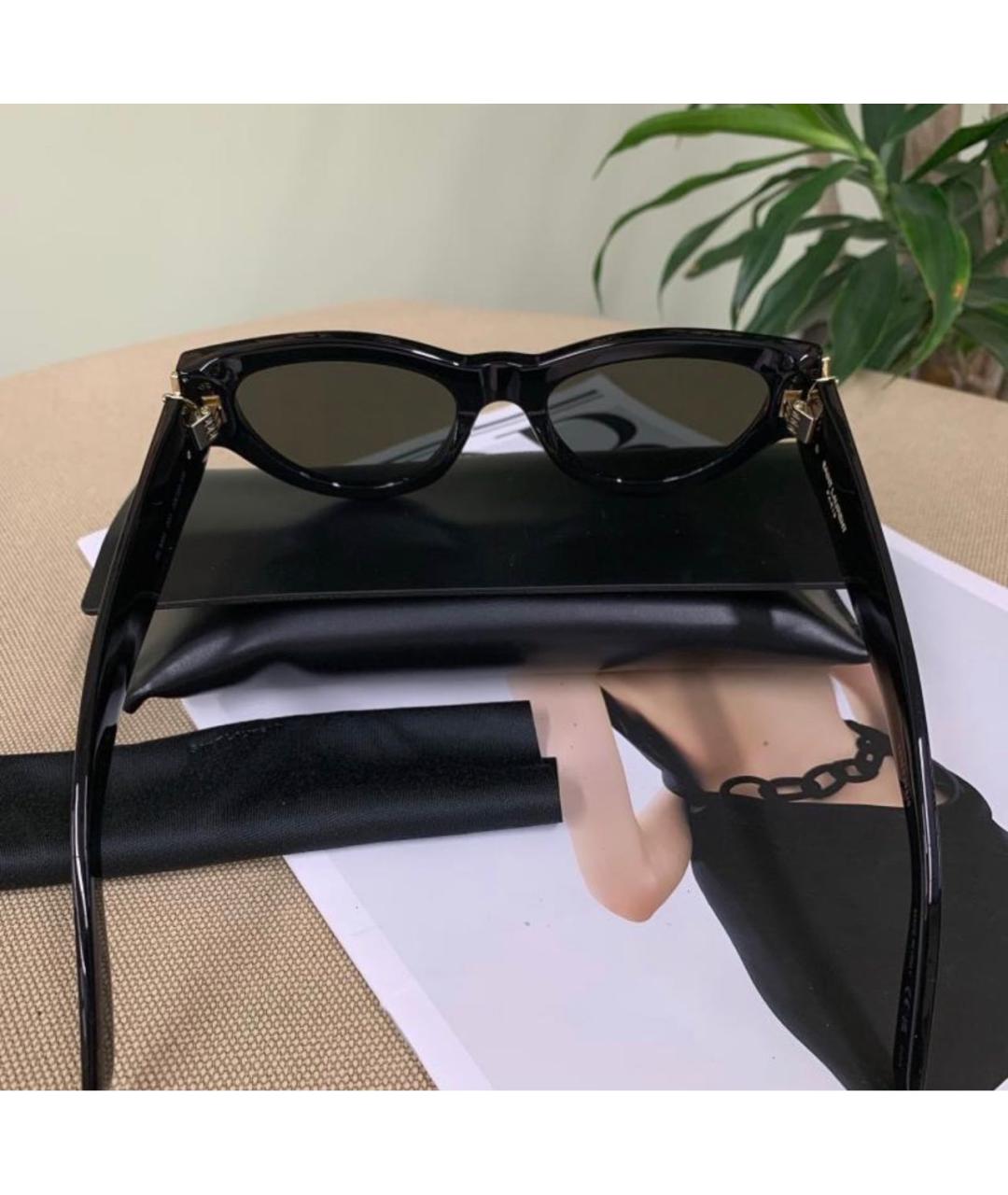 SAINT LAURENT Черные пластиковые солнцезащитные очки, фото 7