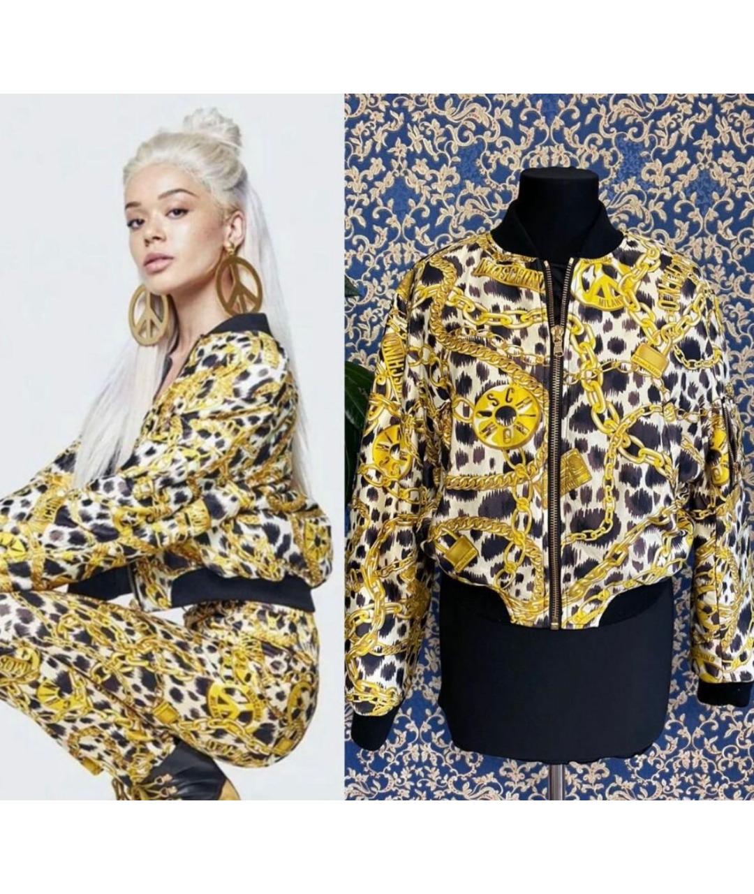 MOSCHINO Желтая полиэстеровая куртка, фото 8