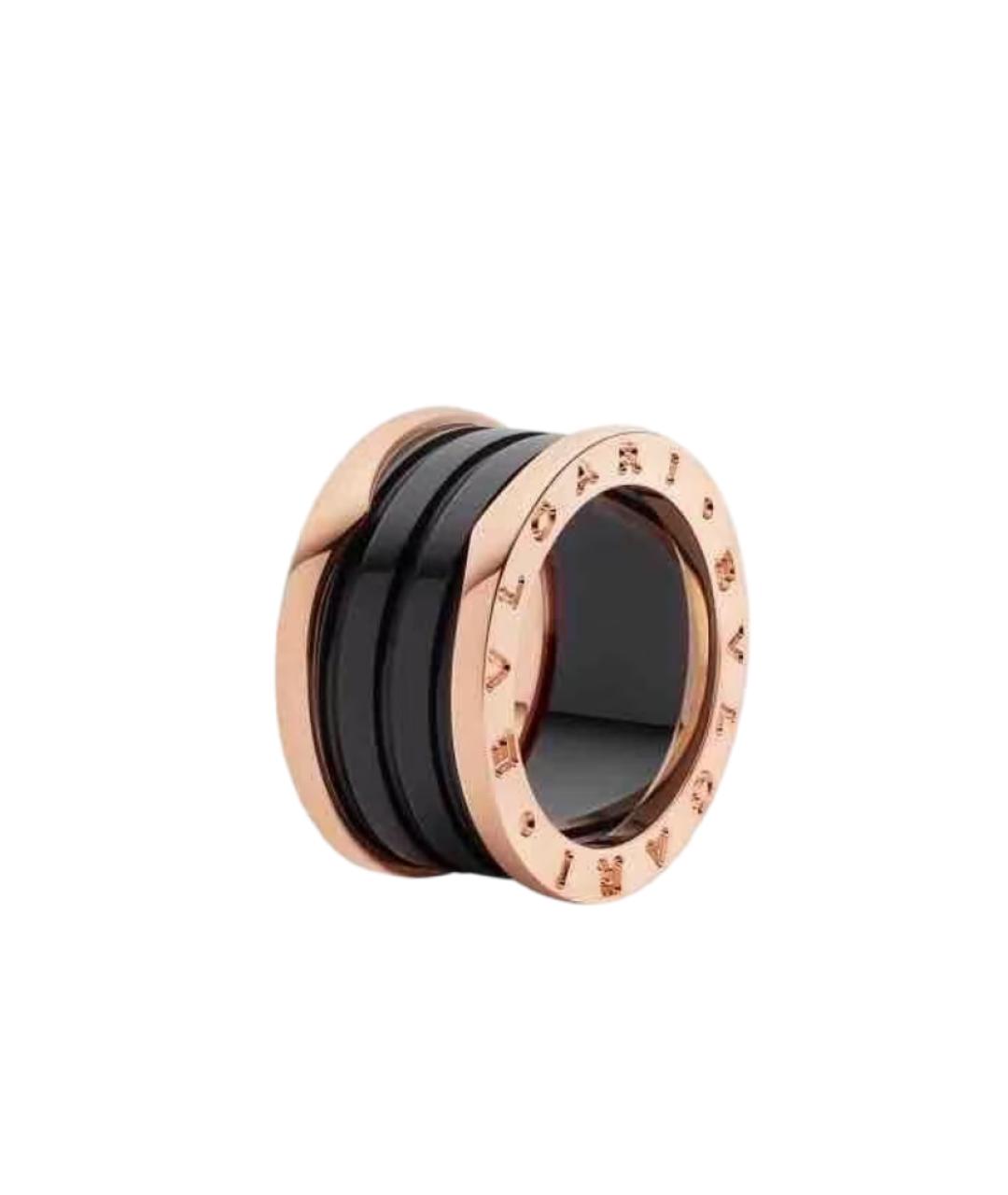 BVLGARI Черное кольцо из розового золота, фото 1