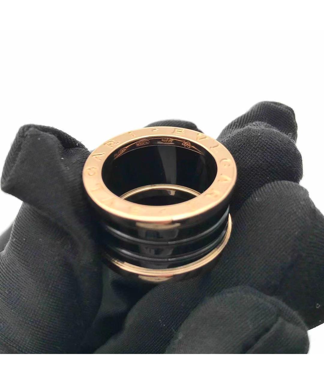 BVLGARI Черное кольцо из розового золота, фото 5