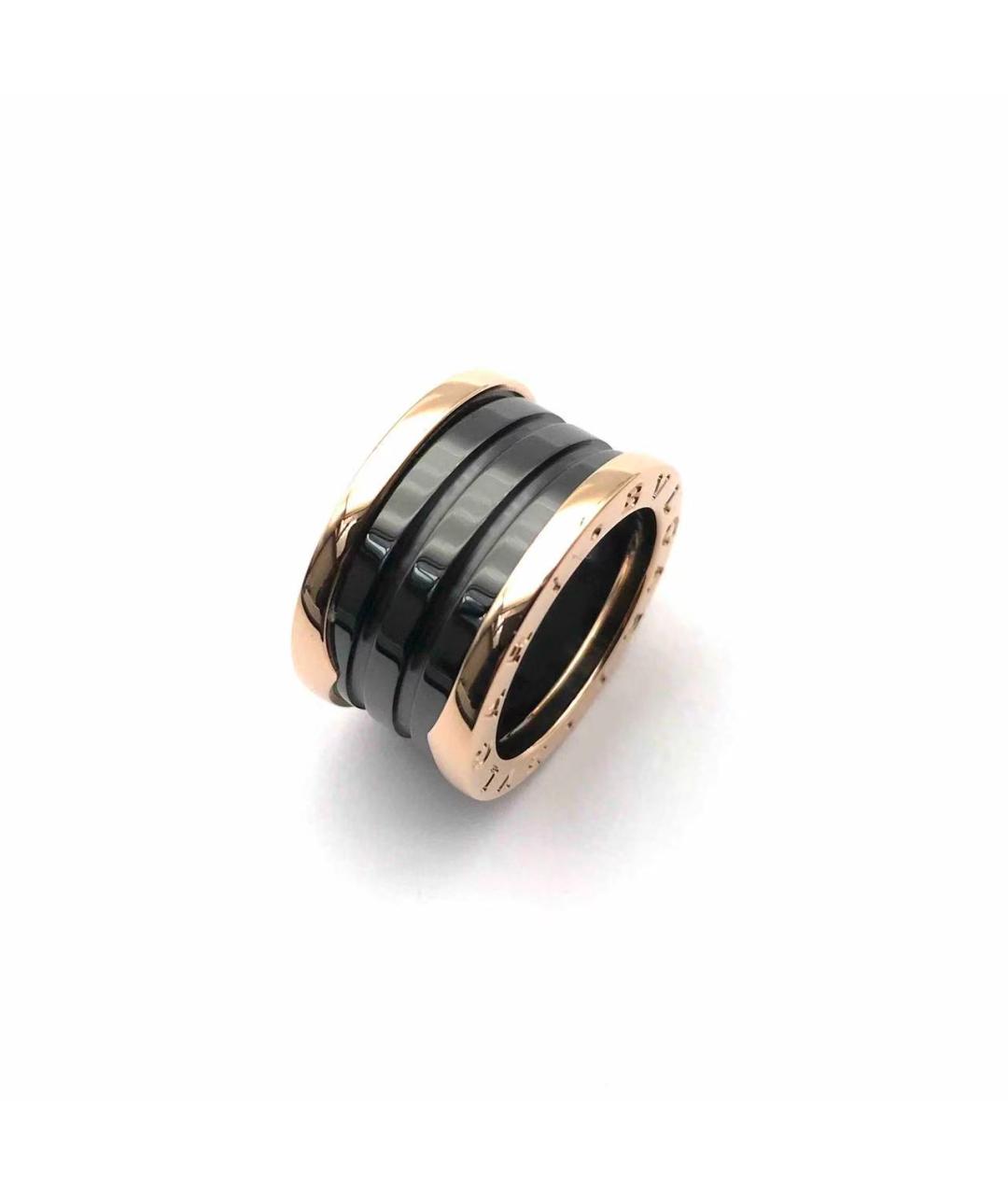 BVLGARI Черное кольцо из розового золота, фото 2