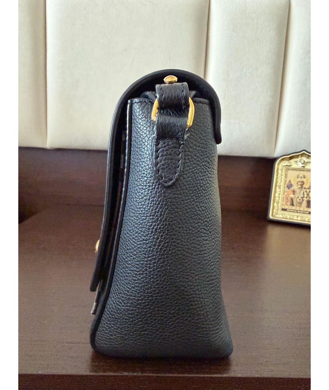 BURBERRY Черная кожаная сумка через плечо, фото 2
