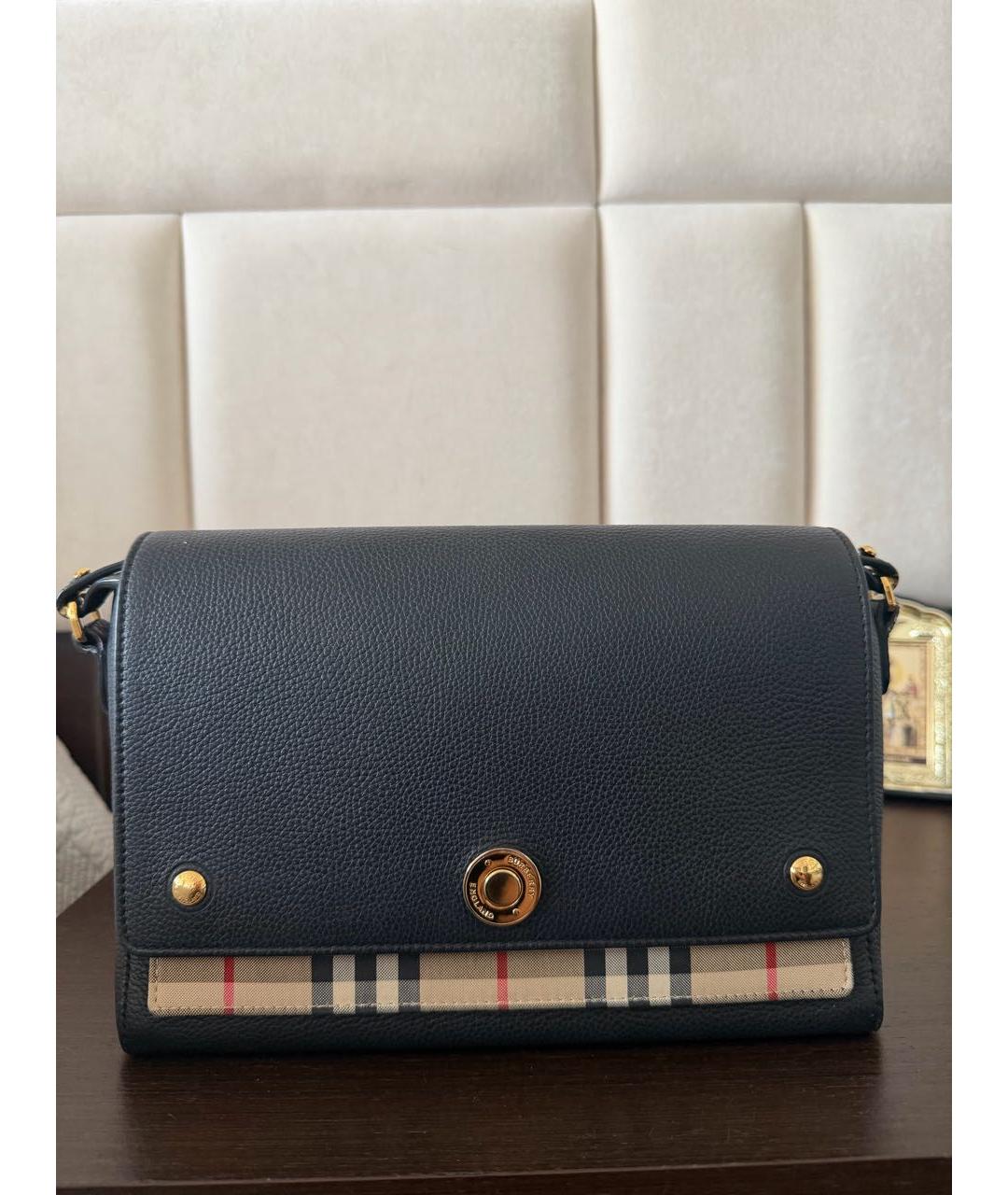 BURBERRY Черная кожаная сумка через плечо, фото 6