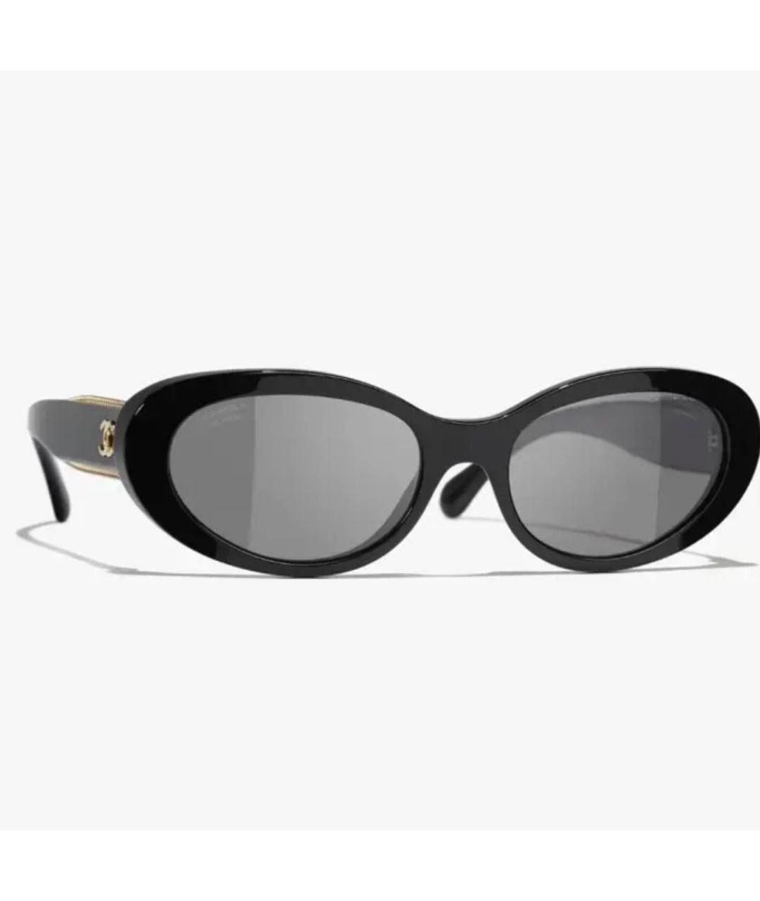 CHANEL Черные металлические солнцезащитные очки, фото 2