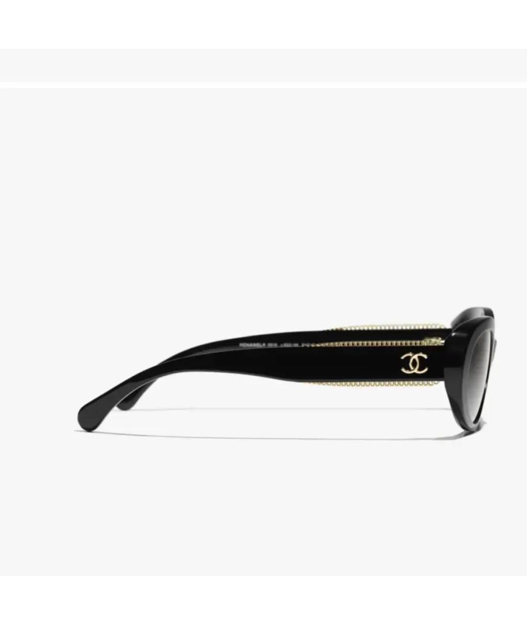 CHANEL Черные металлические солнцезащитные очки, фото 4