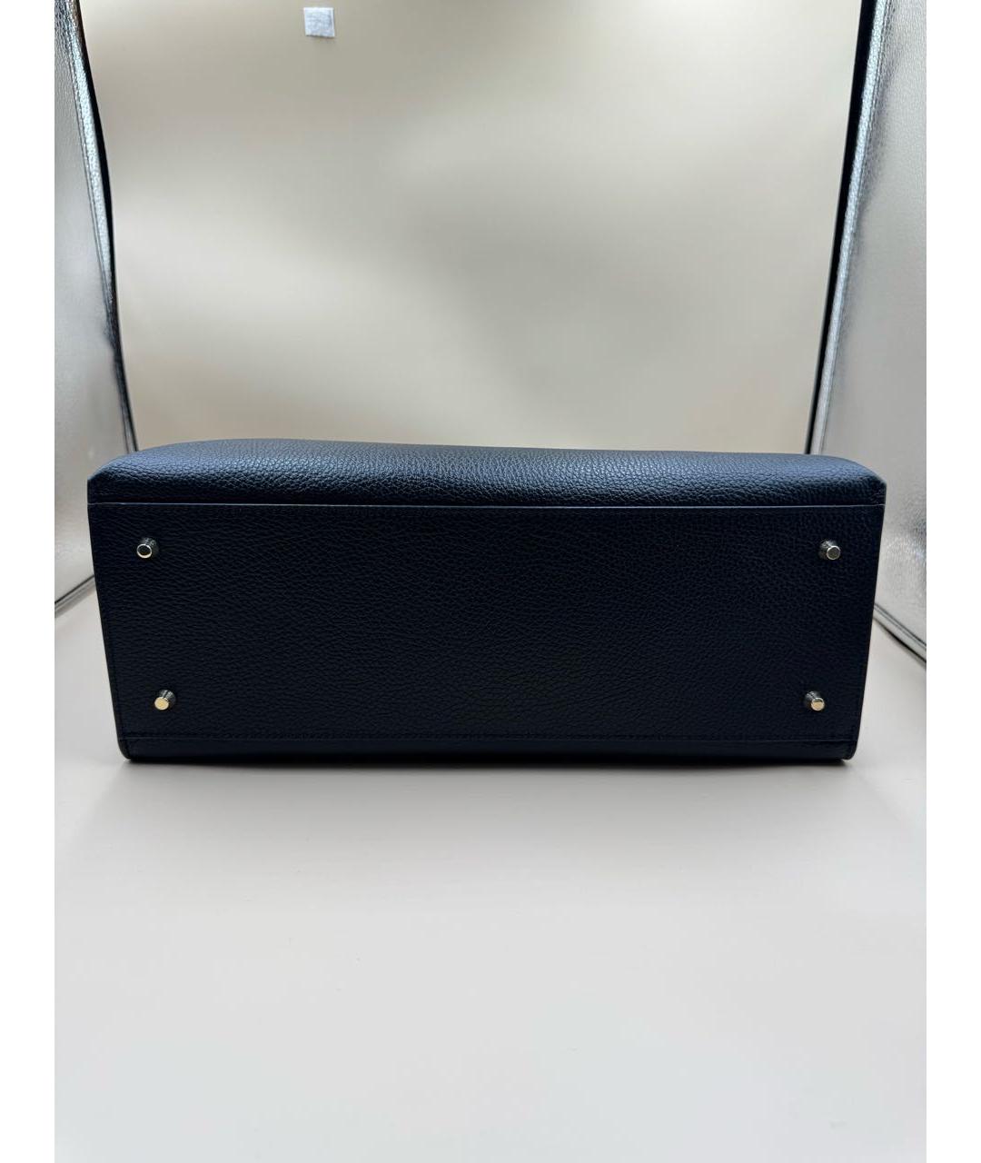 FURLA Черная кожаная сумка тоут, фото 5