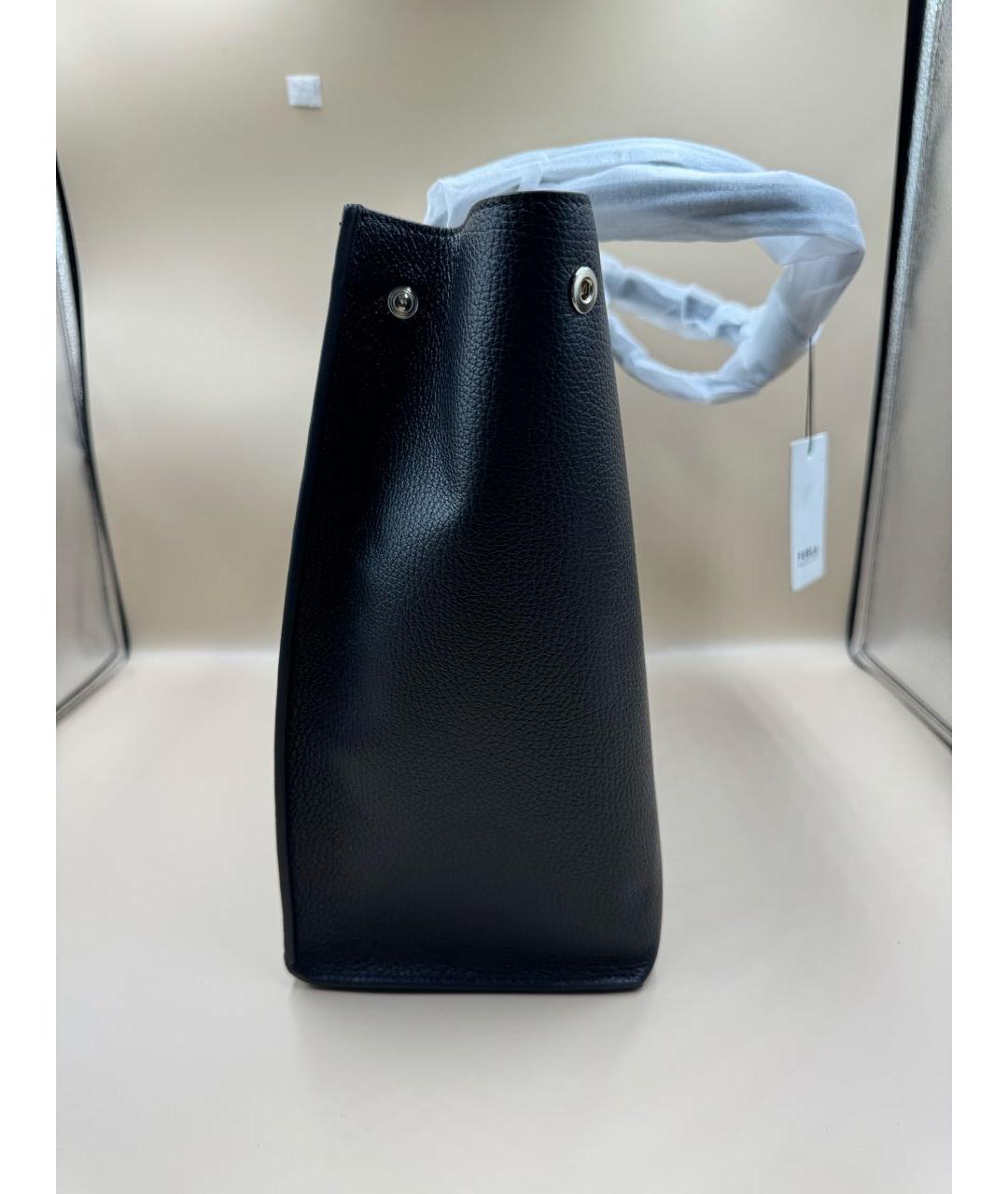 FURLA Черная кожаная сумка тоут, фото 4