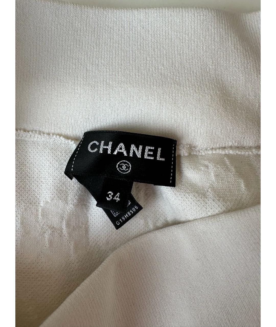 CHANEL Белая хлопковая юбка мини, фото 5