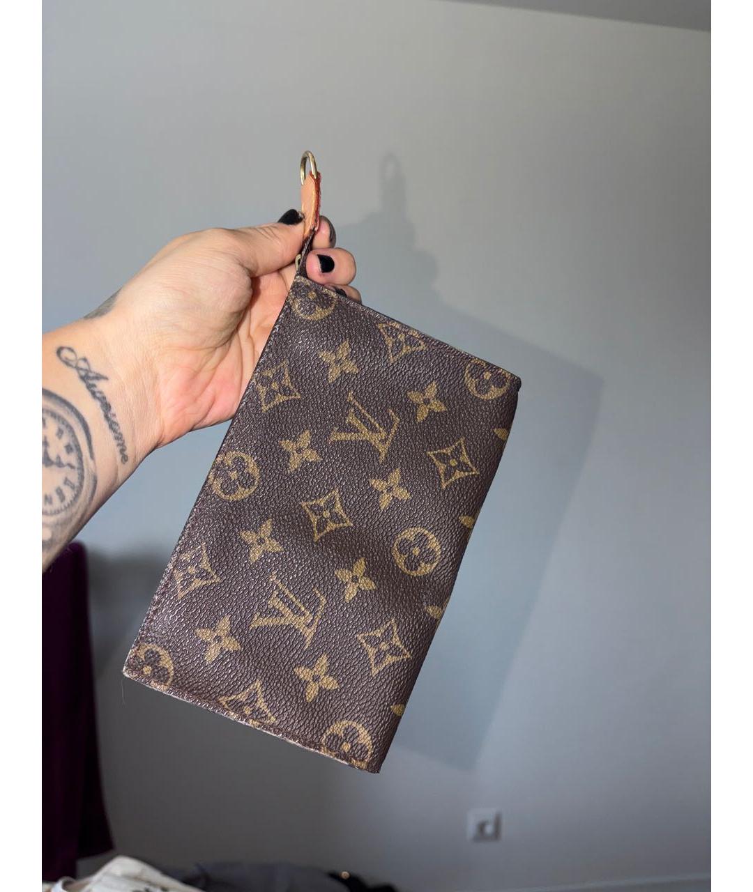 LOUIS VUITTON Коричневая канва косметичка, фото 3