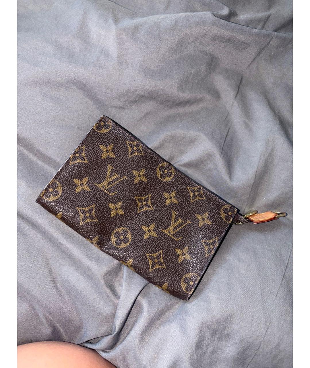 LOUIS VUITTON Коричневая канва косметичка, фото 2