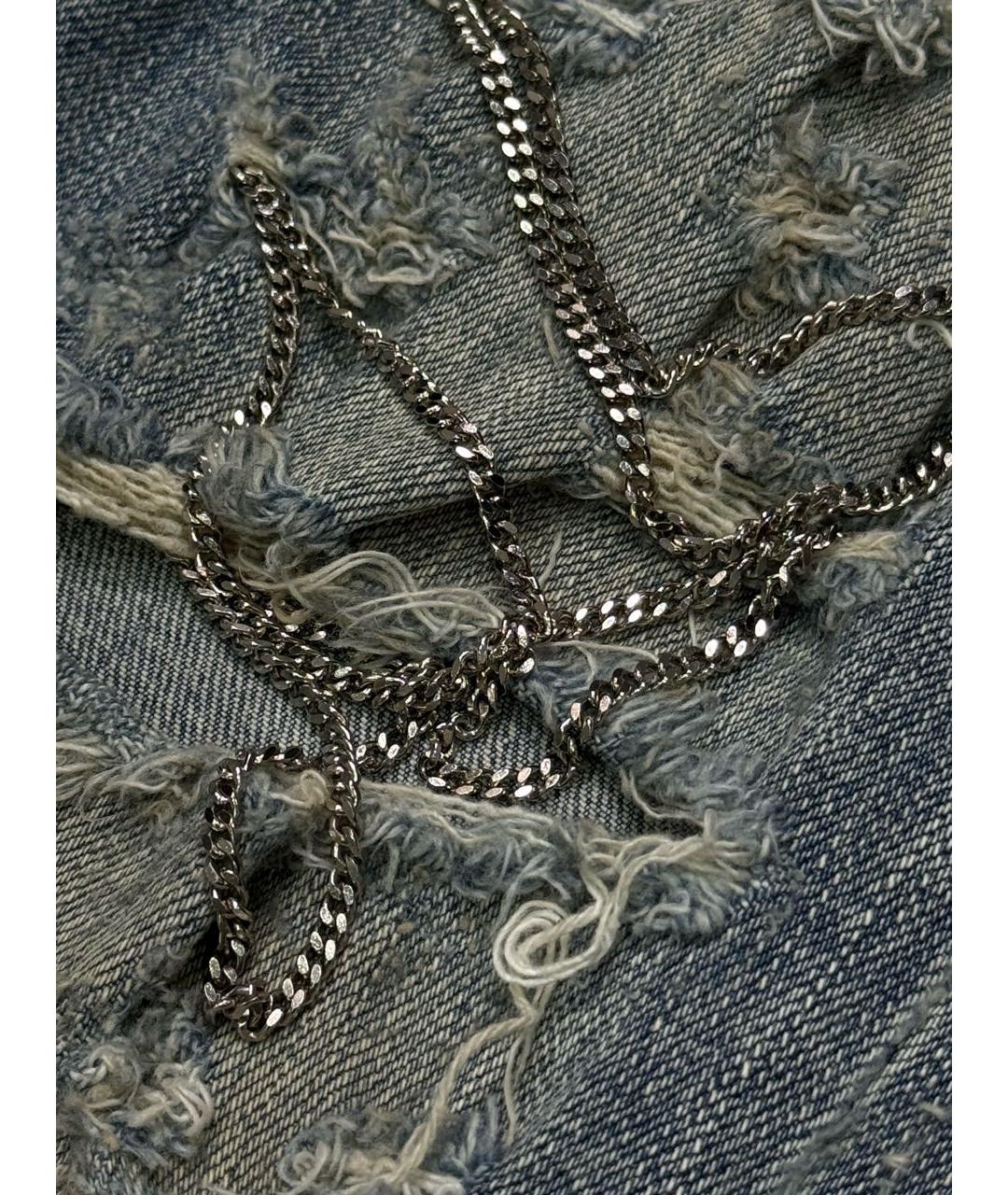 SAINT LAURENT Голубые хлопковые джинсы слим, фото 5