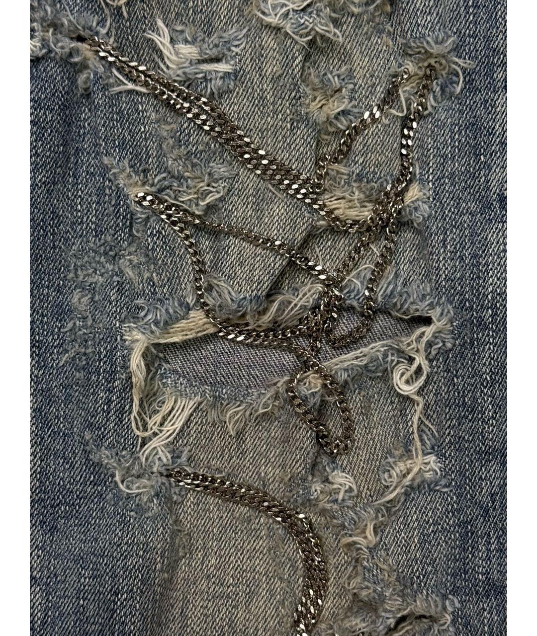 SAINT LAURENT Голубые хлопковые джинсы слим, фото 4