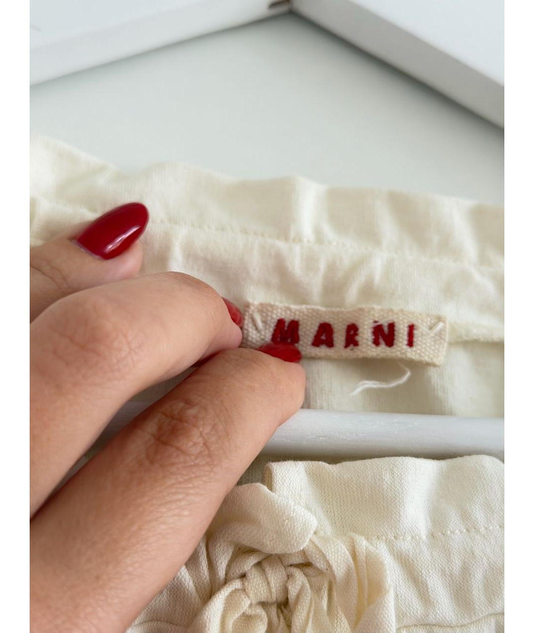MARNI Бежевое хлопковое повседневное платье, фото 3