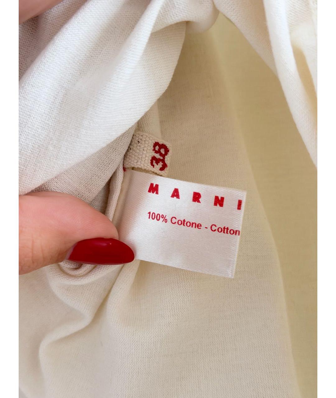 MARNI Бежевое хлопковое повседневное платье, фото 4