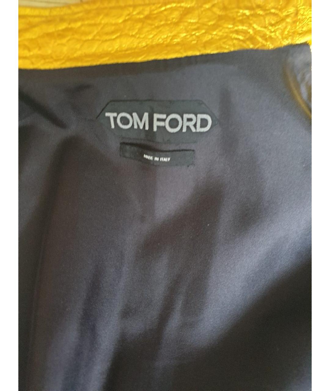 TOM FORD Золотая кожаная куртка, фото 6