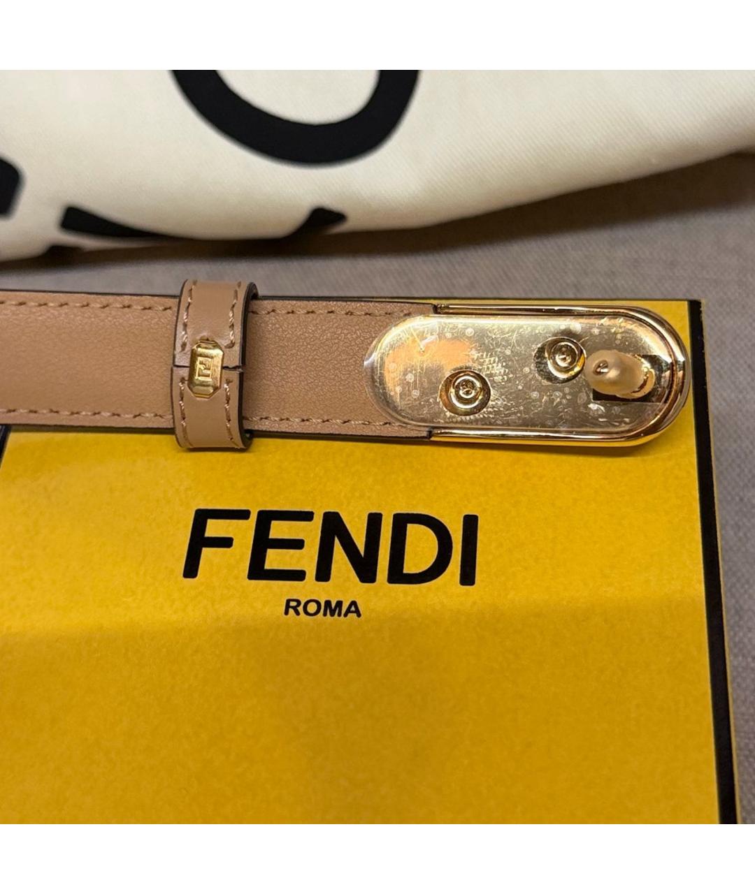 FENDI Бежевый кожаный ремень, фото 5