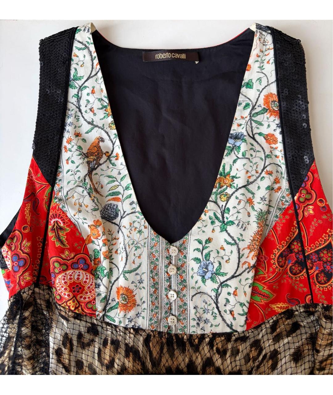 ROBERTO CAVALLI Мульти шелковая блузы, фото 4