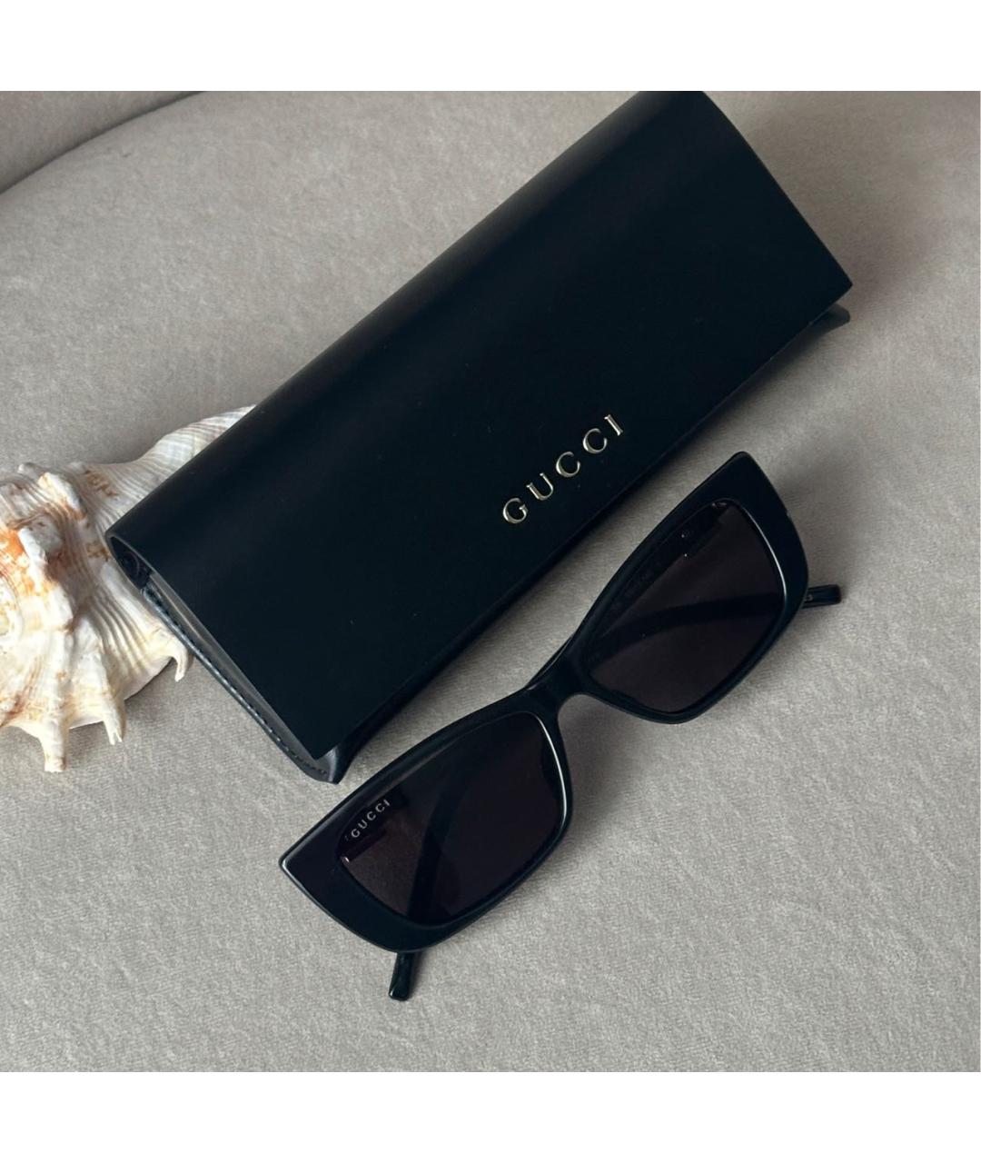 GUCCI Черные пластиковые солнцезащитные очки, фото 4