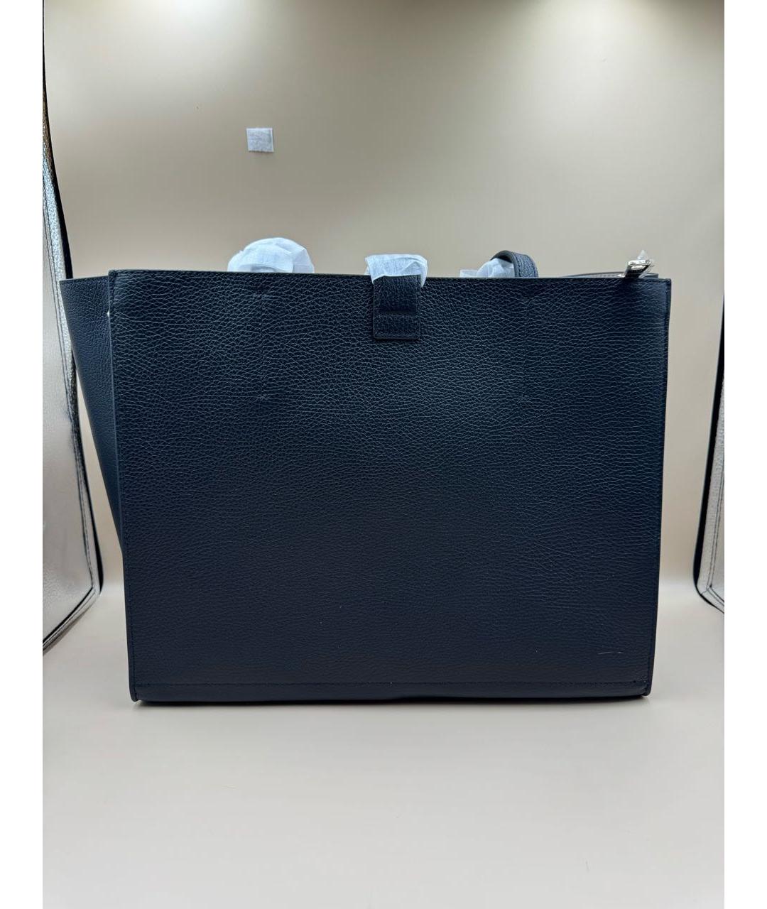 FURLA Черная кожаная сумка тоут, фото 2
