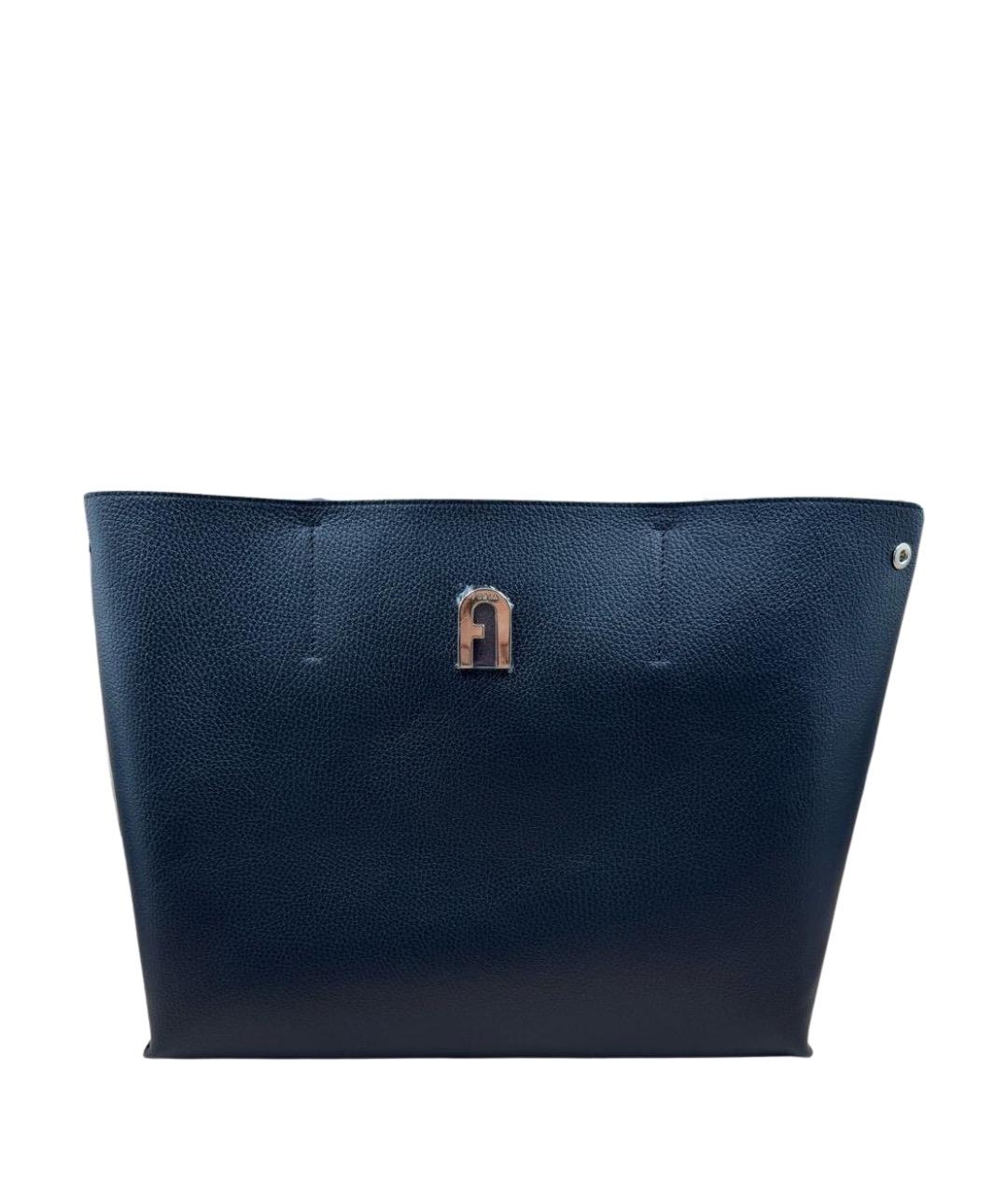 FURLA Черная кожаная сумка тоут, фото 1