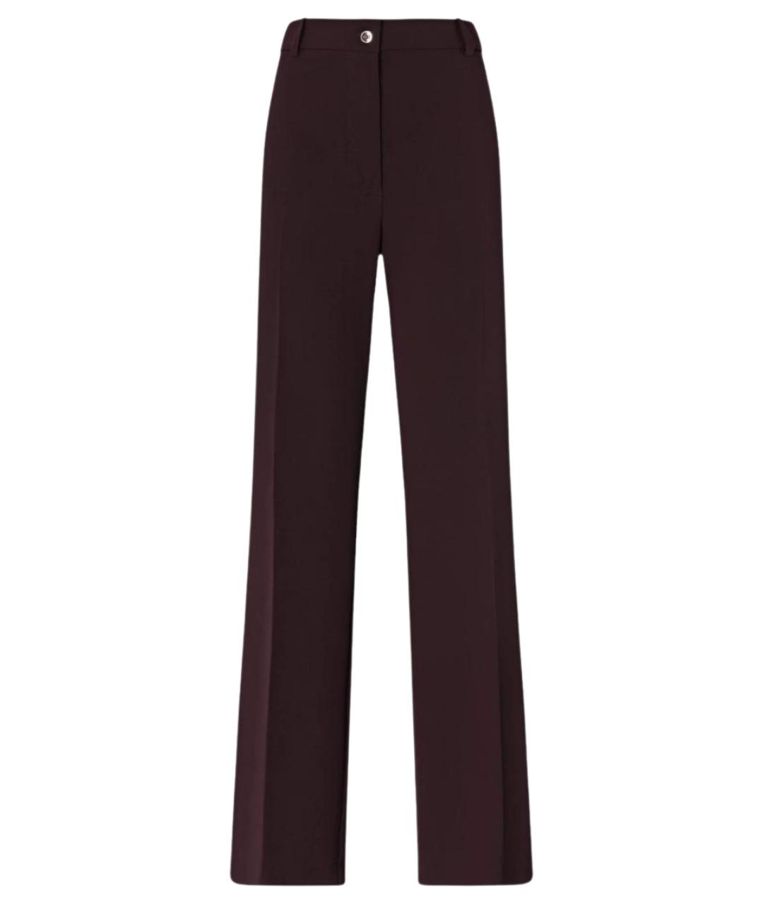 PINKO Бордовые полиэстеровые прямые брюки, фото 1