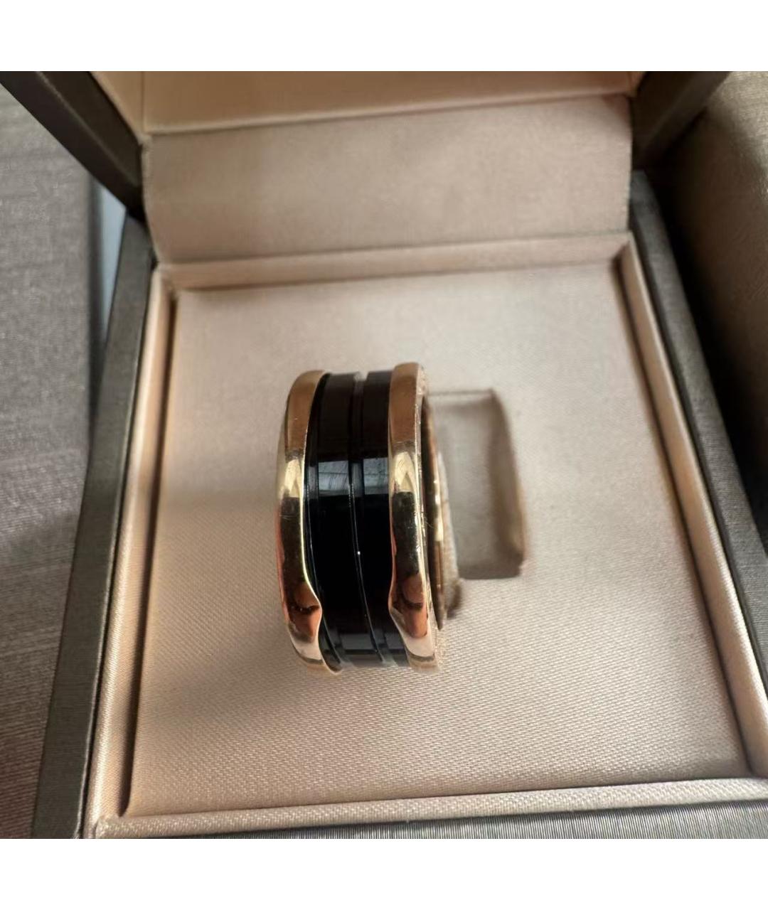 BVLGARI Черное кольцо из розового золота, фото 4