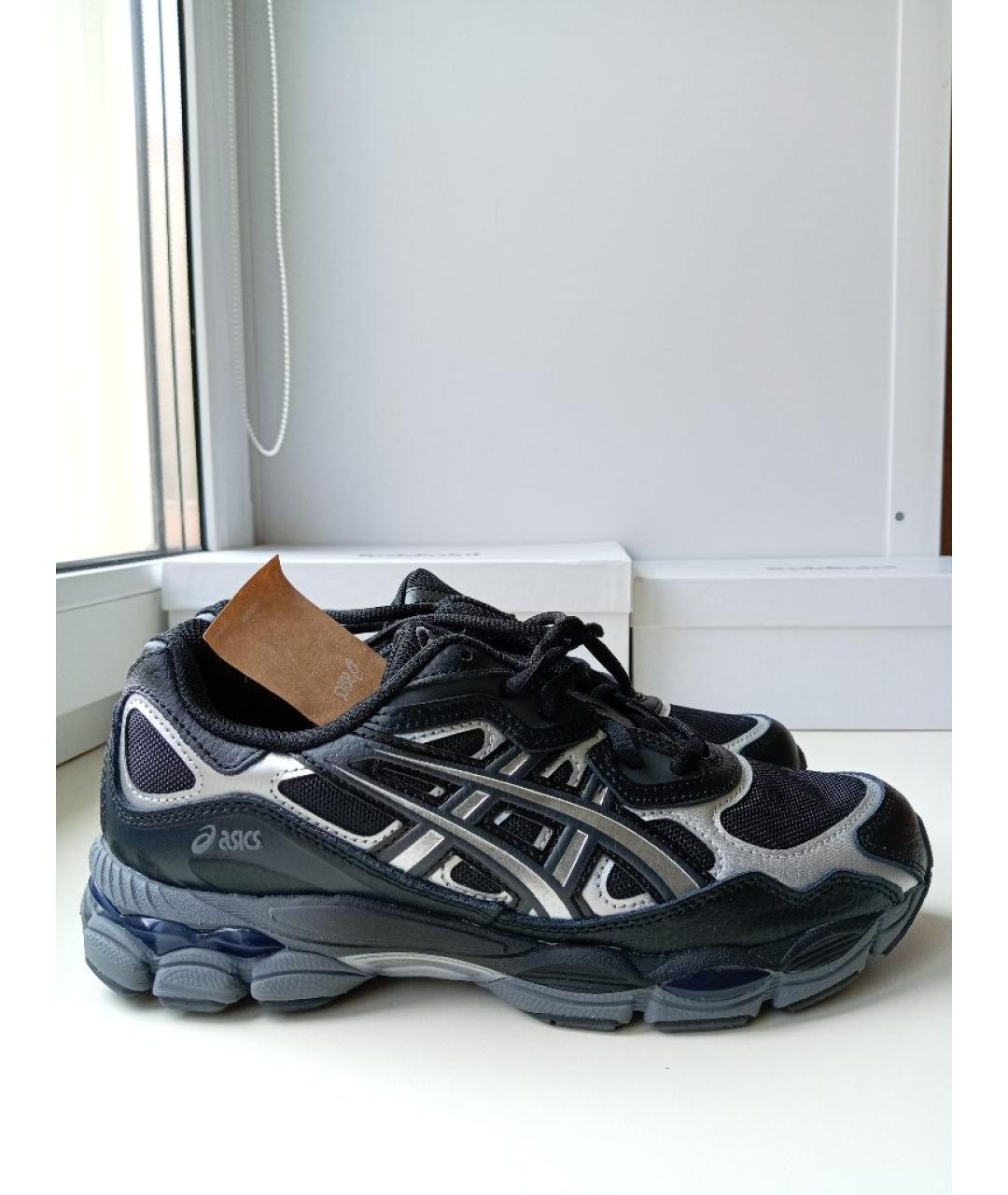 ASICS Черные кожаные низкие кроссовки / кеды, фото 10