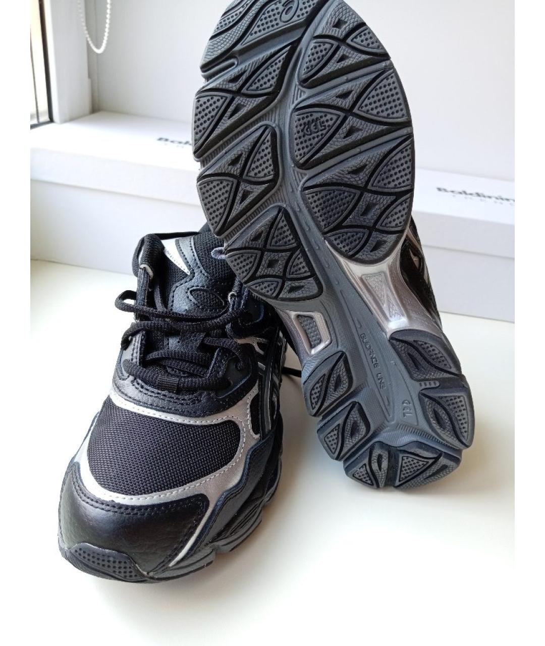 ASICS Черные кожаные низкие кроссовки / кеды, фото 6