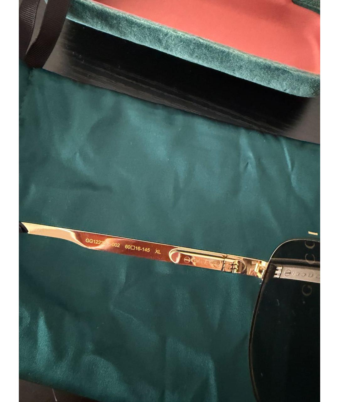 GUCCI Серебряные металлические солнцезащитные очки, фото 4
