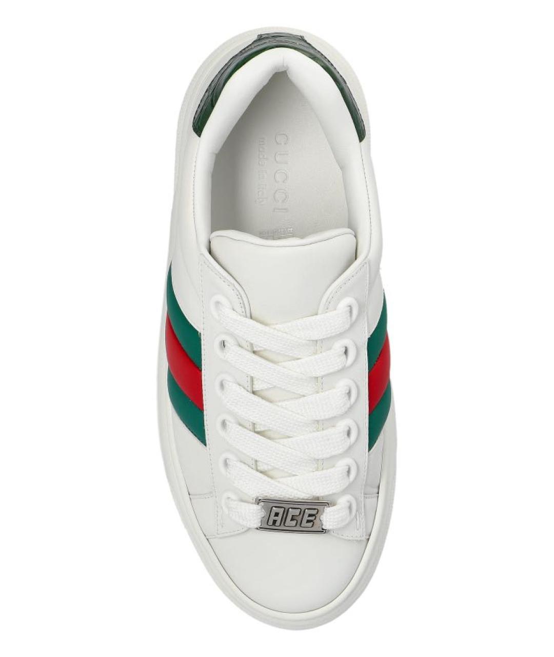 GUCCI Белые кожаные кеды, фото 3