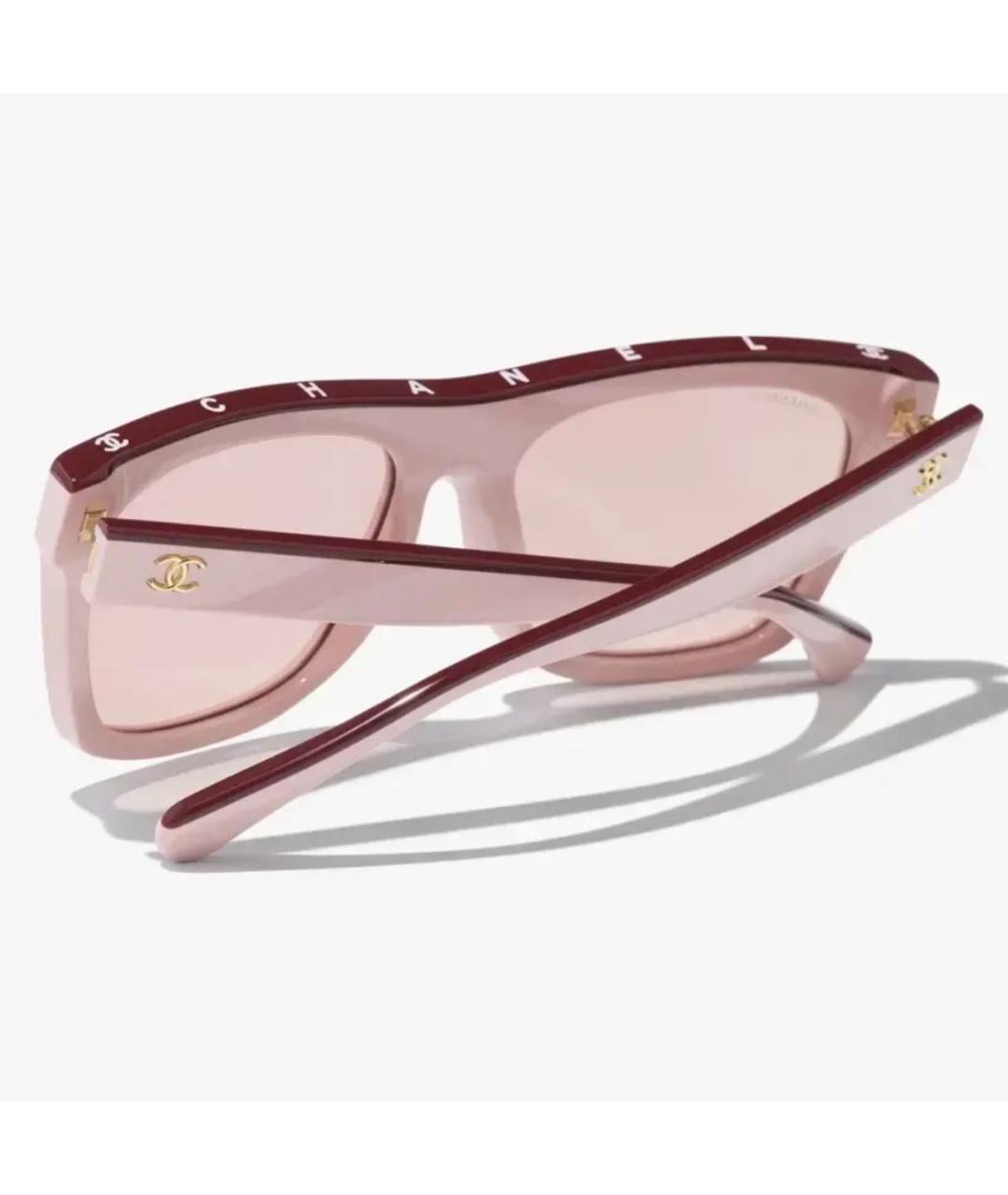 CHANEL Розовые металлические солнцезащитные очки, фото 4
