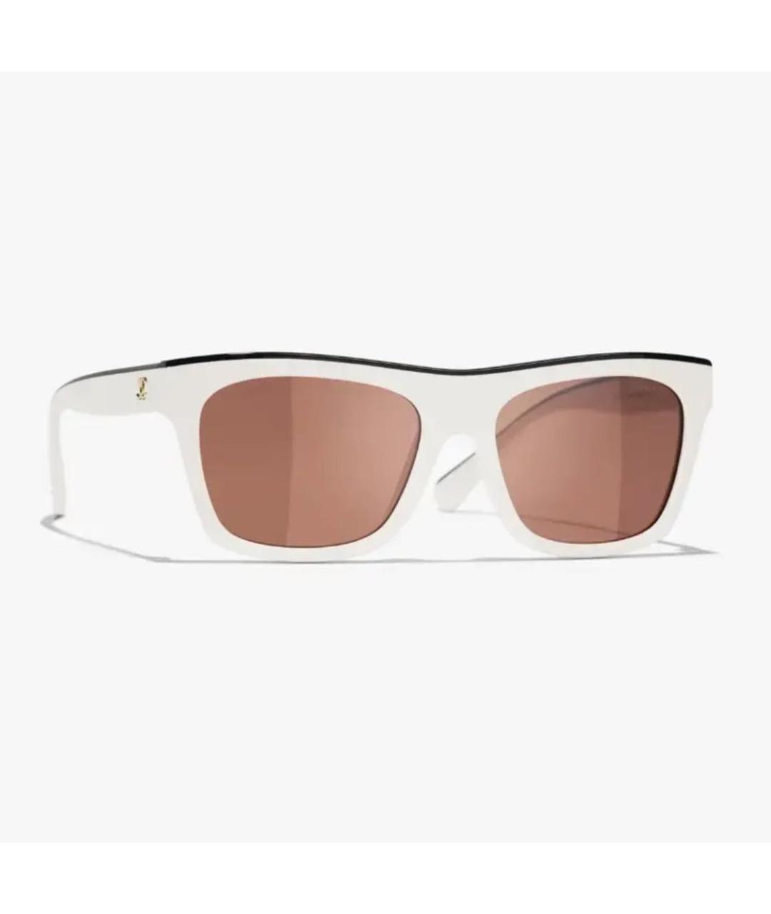 CHANEL Белые металлические солнцезащитные очки, фото 2